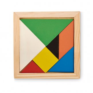 Jeu de puzzle promotionnel en bois coloré - TANGRAM