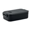 Lunch Box En PP Recyclé Avec Couvercle Hermétique 800ml INDUS Noir Vue De Face Lunch Box En PP Recyclé Avec Couvercle Hermétique 800ml INDUS Noir Vue De Face