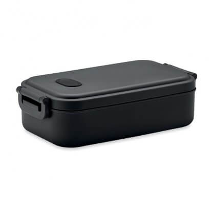 Lunch Box En PP Recyclé Avec Couvercle Hermétique 800ml INDUS Noir Vue De Face