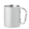 Mug Avec Poignée Mousqueton En Acier Inoxydable 300ml TRUMBA Blanc De Face