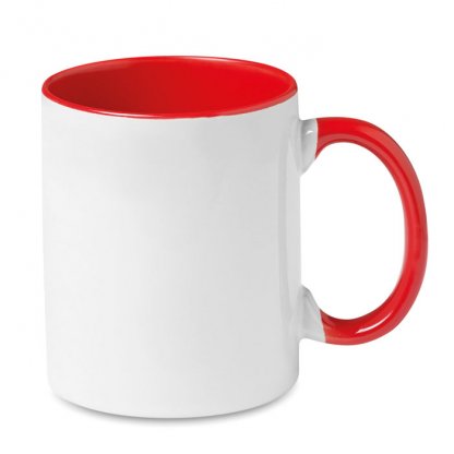 Mug En Céramique Avec Intérieur Et Poignée Colorés 300ml SUBLIMCOLY Rouge