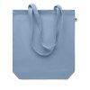 Sac Shopping En Coton Biologique 270g 38x9x42cm COCO Bleu Ciel De Face