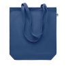 Sac Shopping En Coton Biologique 270g 38x9x42cm COCO Bleu Marine De Face