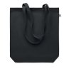 Sac Shopping En Coton Biologique 270g 38x9x42cm COCO Noir De Face