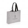 Grand Sac Shopping En Toile Recyclée Non Teintée 240g 32x14x57cm POKE Gris Avec Marquage
