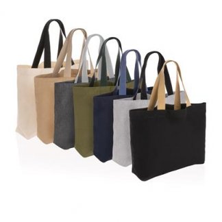 Grand sac shopping promotionnel en toile recyclée non teintée - 240g - 32x14x57cm - POKE