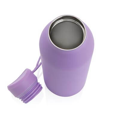 Bouteille Isotherme En Acier Inoxydable Recyclé 500ml AVIOR Violette Ouverte