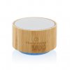 Enceinte Bluetooth Lumineuse En Bambou Certifié 3W ROUND Blanche Avec Gravure Enceinte Bluetooth Lumineuse En Bambou Certifié 3W ROUND Blanche Avec Gravure