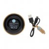 Enceinte Bluetooth Lumineuse En Bambou Certifié 3W ROUND Noir De Dos Enceinte Bluetooth Lumineuse En Bambou Certifié 3W ROUND Noir De Dos