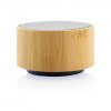Enceinte Bluetooth Lumineuse En Bambou Certifié 3W ROUND. Noir De Face Enceinte Bluetooth Lumineuse En Bambou Certifié 3W ROUND. Noir De Face
