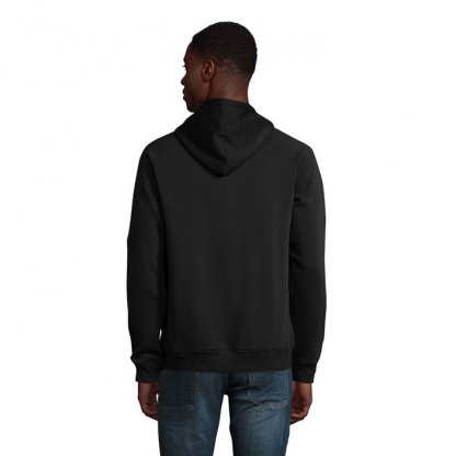 Sweat Shirt Mixte à Capuche En Coton Bio Et Polyester Recyclé – 280g – STELLAR Noir De Dos