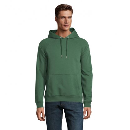 Sweat Shirt Mixte à Capuche En Coton Bio Et Polyester Recyclé – 280g – STELLAR Vert Bouteille