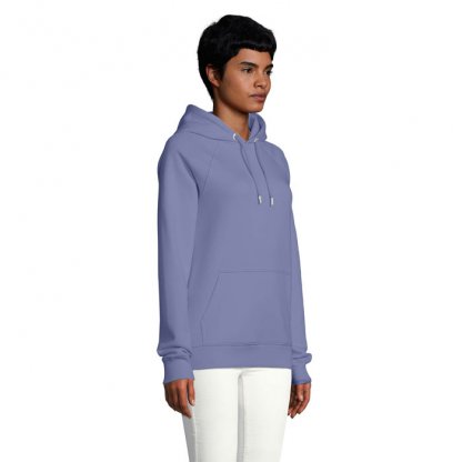 Sweat Shirt Mixte à Capuche En Coton Bio Et Polyester Recyclé – 280g – STELLAR Violet De Côté