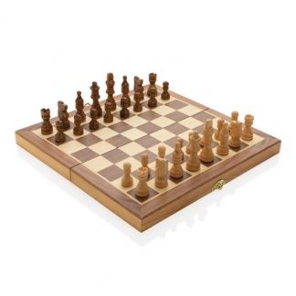 Jeu d'échecs promotionnel pliable en bois certifié - ETMAT