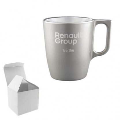 Mug En Verre Trempé Teinté Métal 250ml Argent