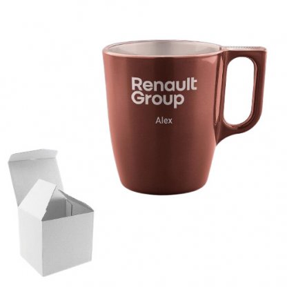 Mug En Verre Trempé Teinté Métal 250ml Orange