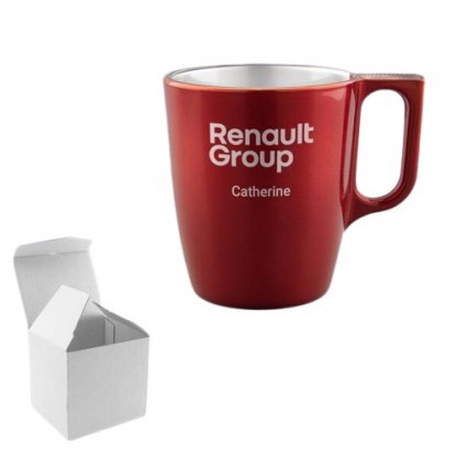 Mug En Verre Trempé Teinté Métal 250ml Rouge