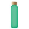 Bouteille En Verre Givré Avec Bouchon En Bambou 500ml ABE Vert Bouteille En Verre Givré Avec Bouchon En Bambou 500ml ABE Vert
