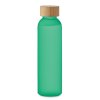 Bouteille En Verre Givré Avec Bouchon En Bambou 500ml ABE Vert Rempli Bouteille En Verre Givré Avec Bouchon En Bambou 500ml ABE Vert Rempli