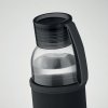 Bouteille En Verre Recyclé Avec Housse Néoprène 500ml Noir Fermé Bouteille En Verre Recyclé Avec Housse Néoprène 500ml Noir Fermé