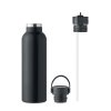Gourde Isotherme En Inox Recyclé Avec 2 Bouchons 700ml BOALI Noir Bouchons