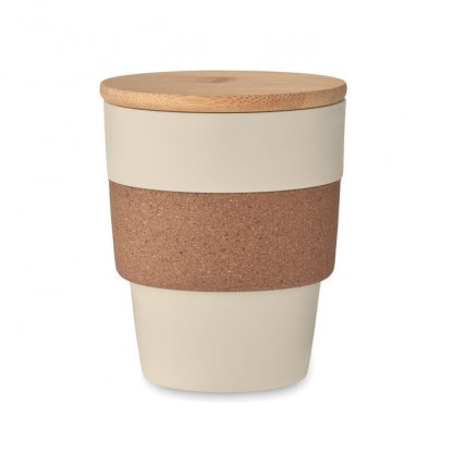 Mug En Plastique Recyclé Et Bambou 300ml GALAO Beige
