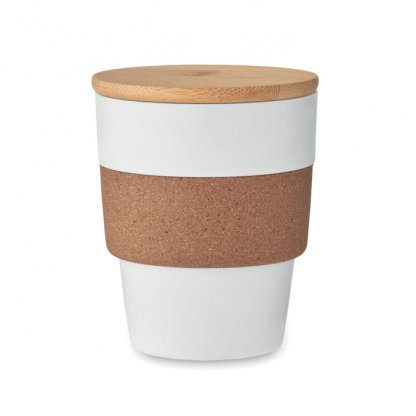 Mug En Plastique Recyclé Et Bambou 300ml GALAO Blanc