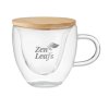 Tasse Double Paroi En Verre Et Bambou 200ml CORAMUG Logo