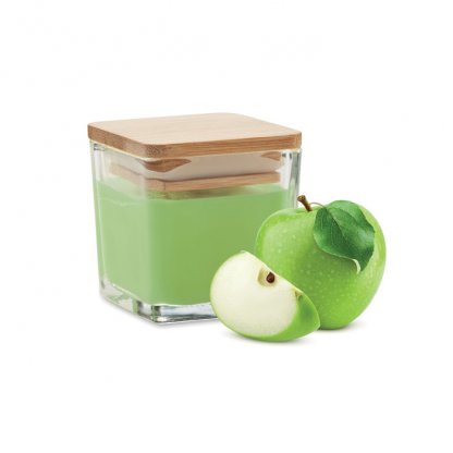 Bougie Parfumée En Verre Et Bambou PILA Vert Pomme