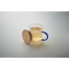 Mug Double Paroi En Verre Et Bambou 300ml FARBI Bleu Et Rempli Mug Double Paroi En Verre Et Bambou 300ml FARBI Bleu Et Rempli