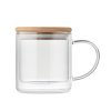 Mug Double Paroi En Verre Et Bambou 300ml FARBI Transparent Et Bambou Mug Double Paroi En Verre Et Bambou 300ml FARBI Transparent Et Bambou