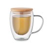 Mug Double Paroi En Verre Et Bambou 300ml TIRAL Coté Rempli