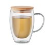 Mug Double Paroi En Verre Et Bambou 350ml TIROL Thé
