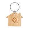 Porte Clés En Forme De Maison En Bambou HOUSEBOO Logo Porte Clés En Forme De Maison En Bambou HOUSEBOO Logo