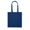 Sac Shopping Avec Soufflet En Coton Bio 220g 38x9x42cm BENTE Bleu Roi Anses