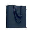 Sac Shopping Avec Soufflet En Coton Bio 220g 38x9x42cm BENTE Marine