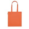 Sac Shopping Avec Soufflet En Coton Bio 220g 38x9x42cm BENTE Orange Anses