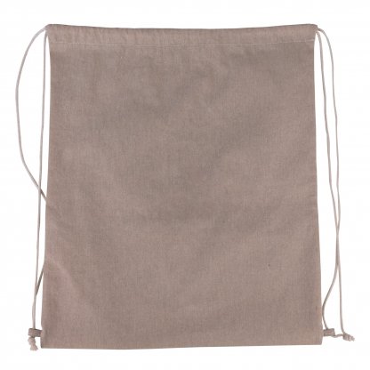 Gym Bag En Coton Recyclé 150g 37x41cm EUROPBAG Naturel Ouvert