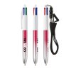 Stylo Bille 4 Couleurs Aspect Métallique BIC 4 COLOURS BICOLOR Avec Lanyard Stylo Bille 4 Couleurs Aspect Métallique BIC 4 COLOURS BICOLOR Avec Lanyard
