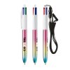 Stylo Bille 4 Couleurs Effet Dégradé Métallique BIC 4 COLOURS GRADIENT Avec Lanyard