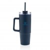 Mug Double Paroi En Polypropylène Recyclé 900ml TANA Mug Bleu Marine Avec Marquage De Face