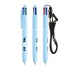 Stylo Bille 4 Couleurs BIC 4 COLOURS PASTEL Pastel Bleu Avec Lanyard