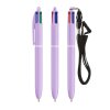 Stylo Bille 4 Couleurs BIC 4 COLOURS PASTEL Pastel Violet Avec Lanyard