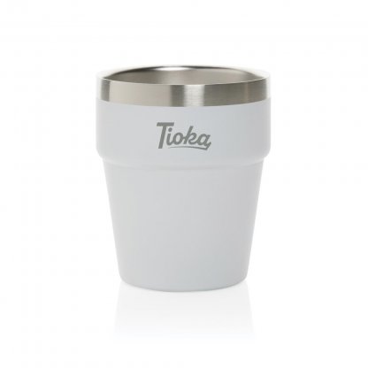 Tasse à Café En Inox Recyclé 300ml CLARK Mug Blanc Avec Marquage