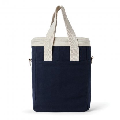 Tote Bag Isotherme En Coton Recyclé 34x25x12cm DIMPLE Tote Bag Bleu Marine De Dos