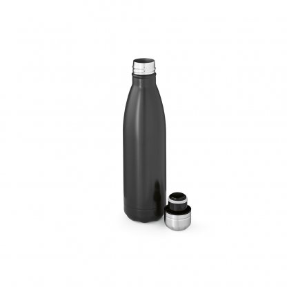 Bouteille Isotherme En Inox Recyclé 500ml MISSISSIPPI Noire Avec Bouchon