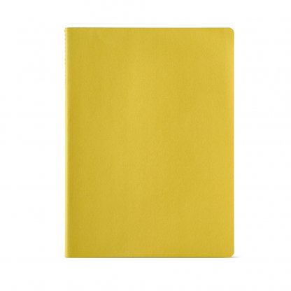 Carnet A4 En Bois Cousue BRONTE Jaune De Face