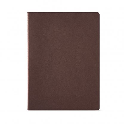 Carnet A4 En Bois Cousue BRONTE Marron De Face