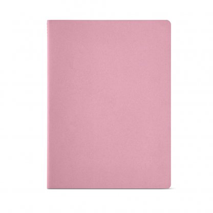 Carnet A4 En Bois Cousue BRONTE Rose De Face