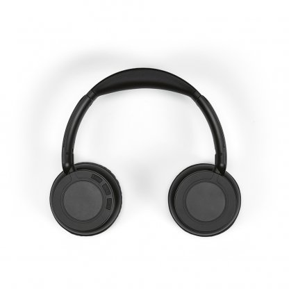 Casque Audio Sans Fil Pliable En Plastique Recyclé ECHODEEP Noir Vue Du Haut